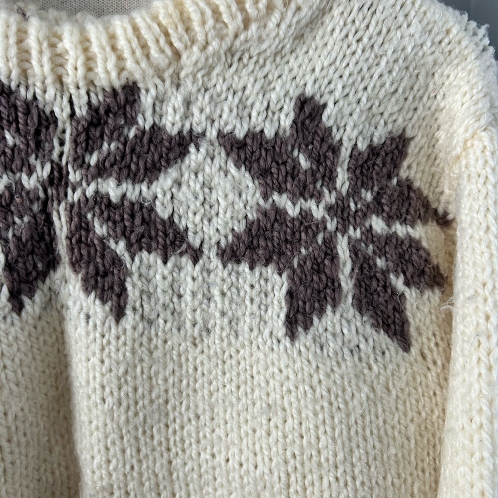 🔥$5 Cozy Cream Sweater with Brown Snowflake Design 😍 - Picture 3 of 6